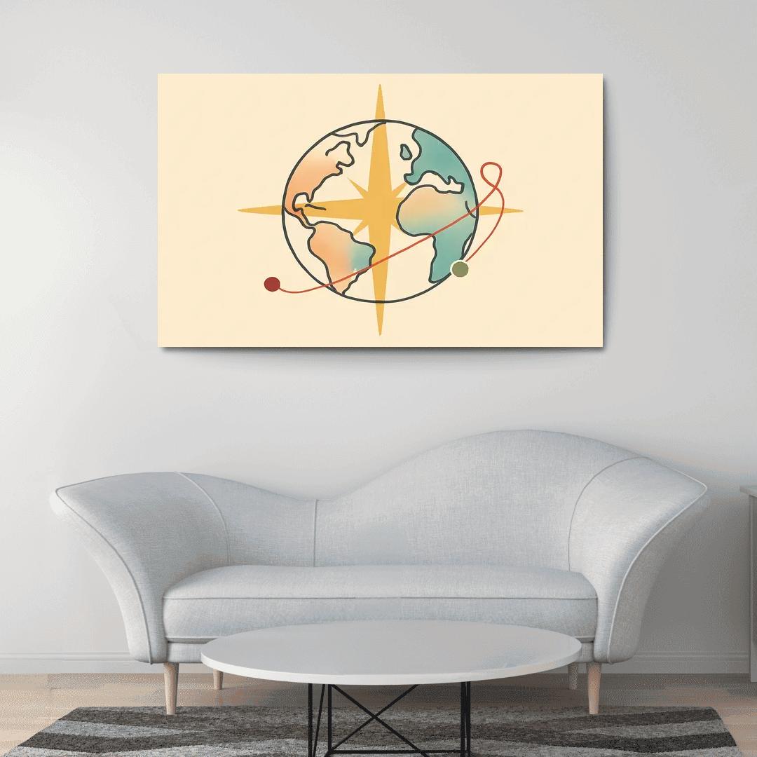 Passport Wind Rose Atlas wall art