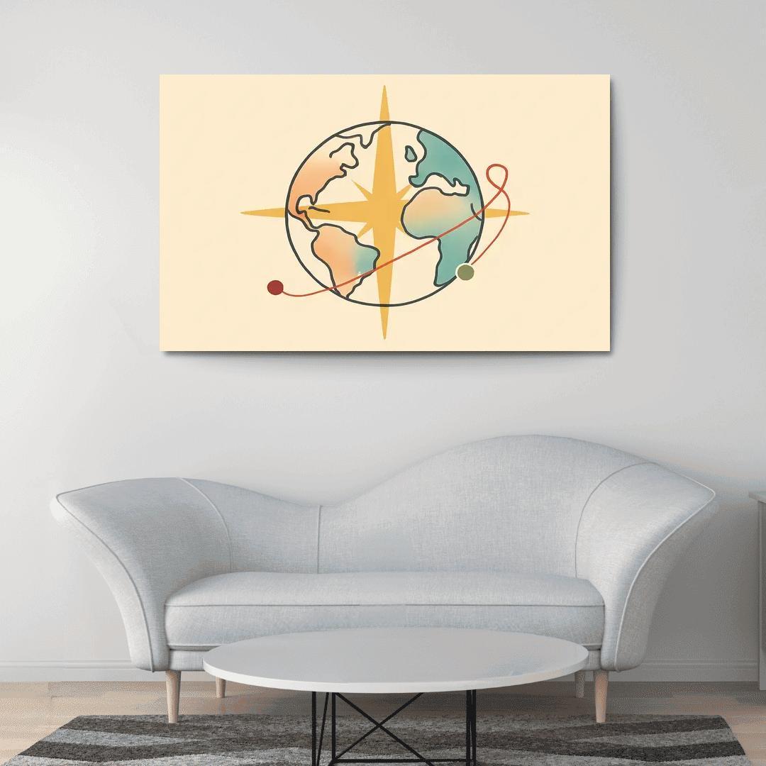 Passport Wind Rose Atlas wall art
