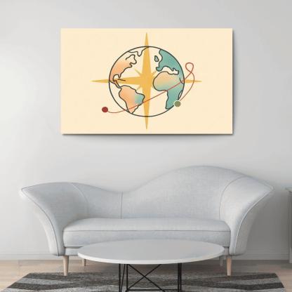 Passport Wind Rose Atlas wall art