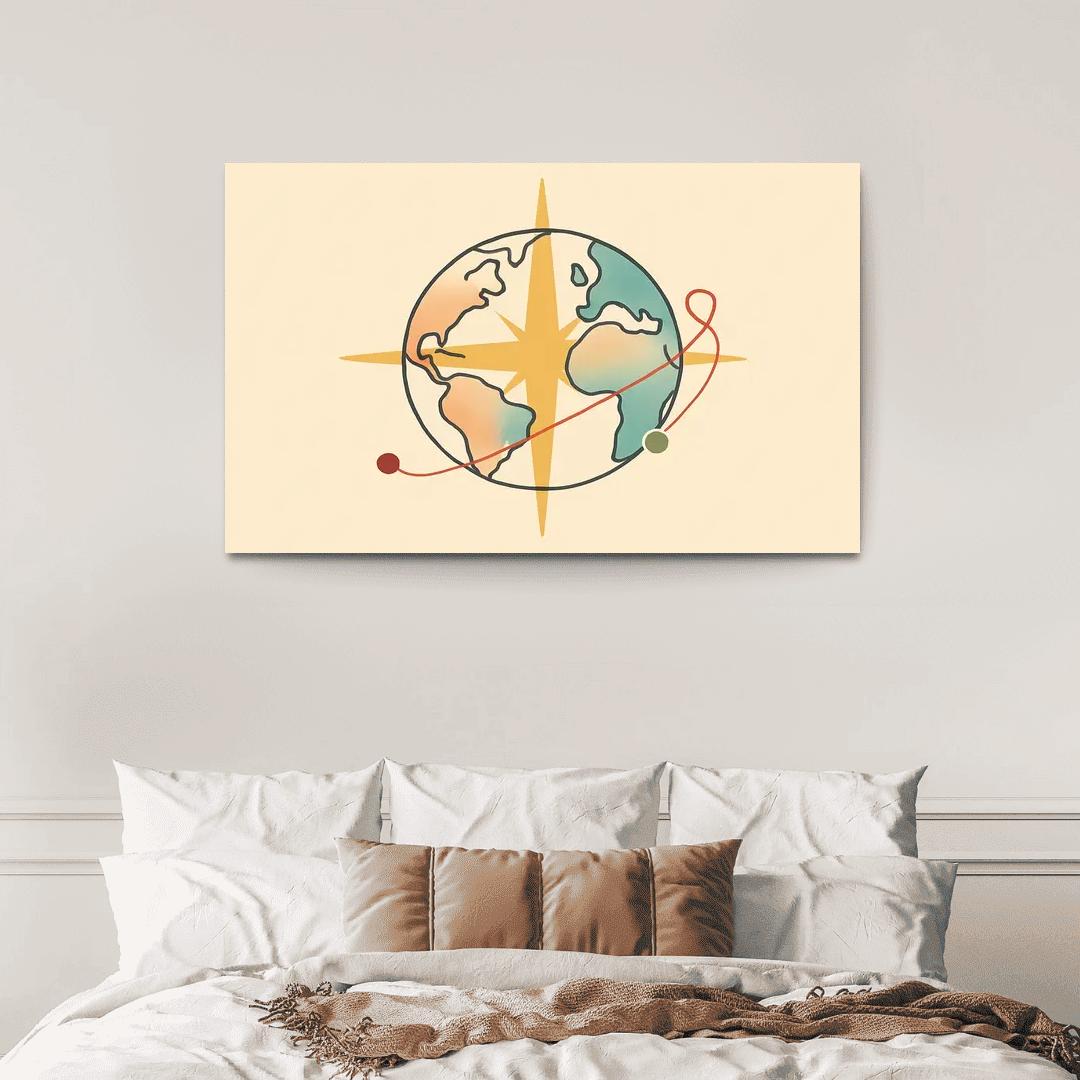 Passport Wind Rose Atlas wall art