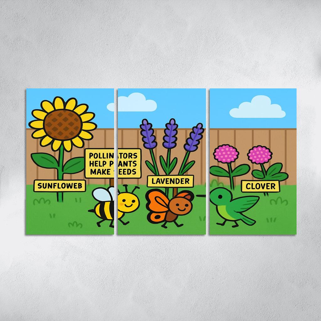 Pollinator Parade In The Pocket Garden modern paintings frame