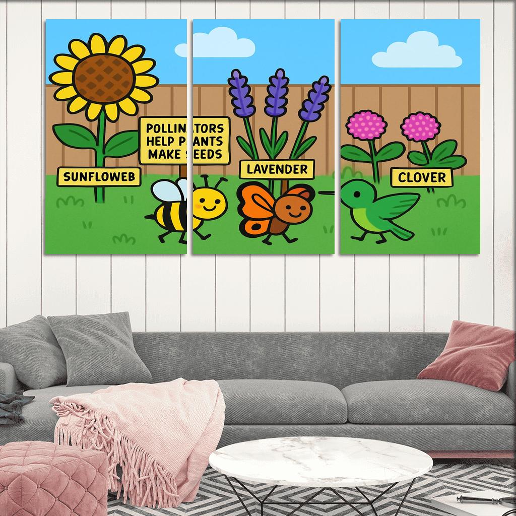 Pollinator Parade In The Pocket Garden modern paintings frame