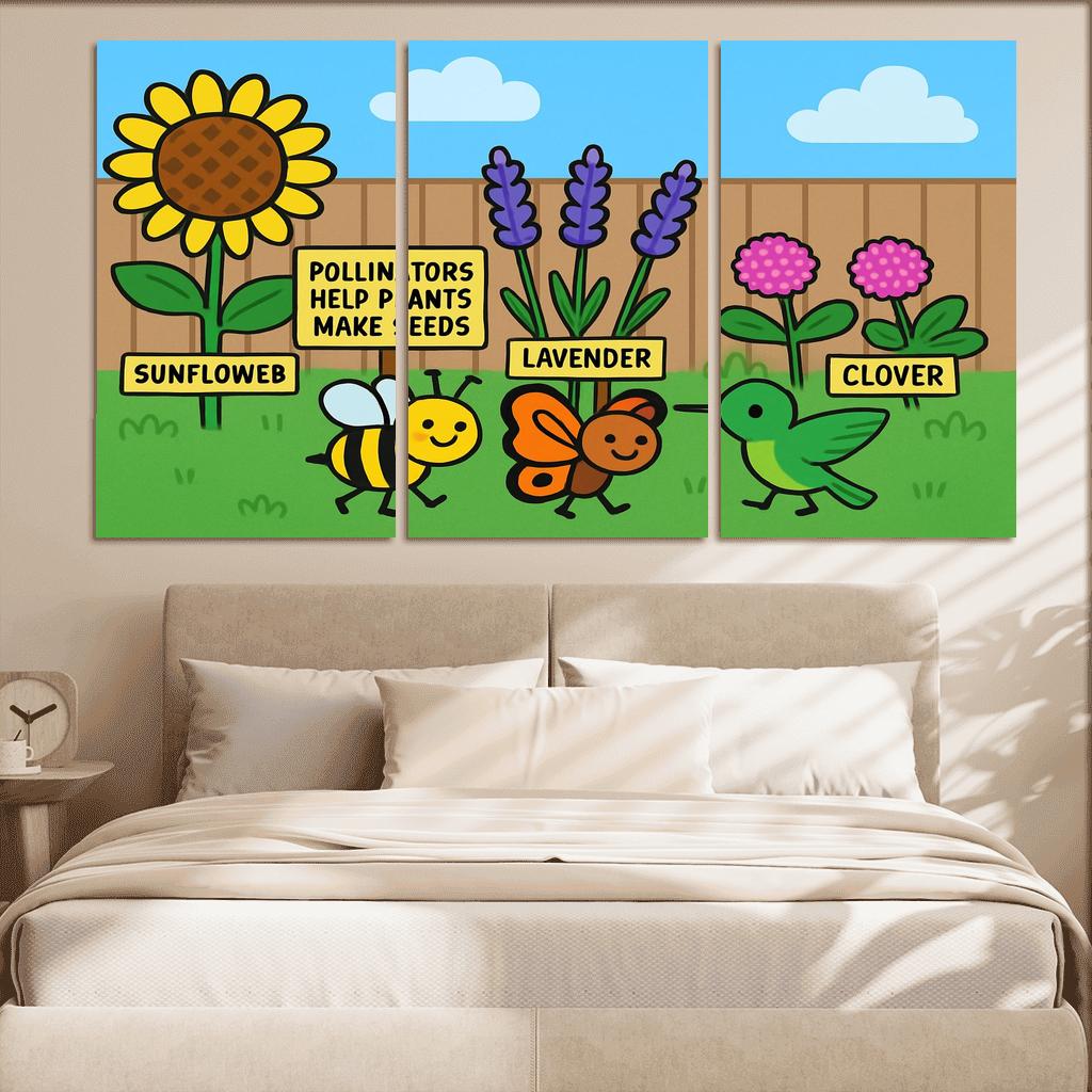 Pollinator Parade In The Pocket Garden modern paintings frame