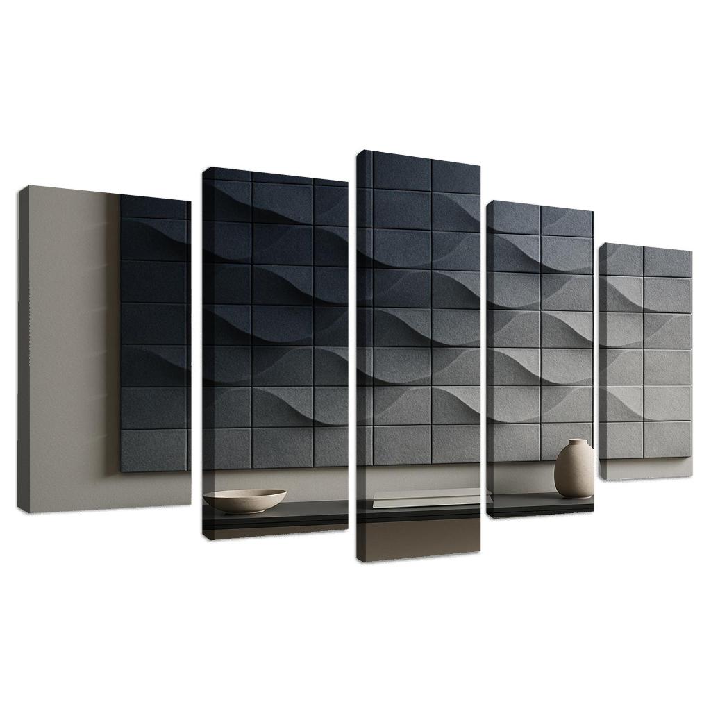Sculptural Acoustic Felt Wall Tiles With Ombre Relief multi-panel paintings