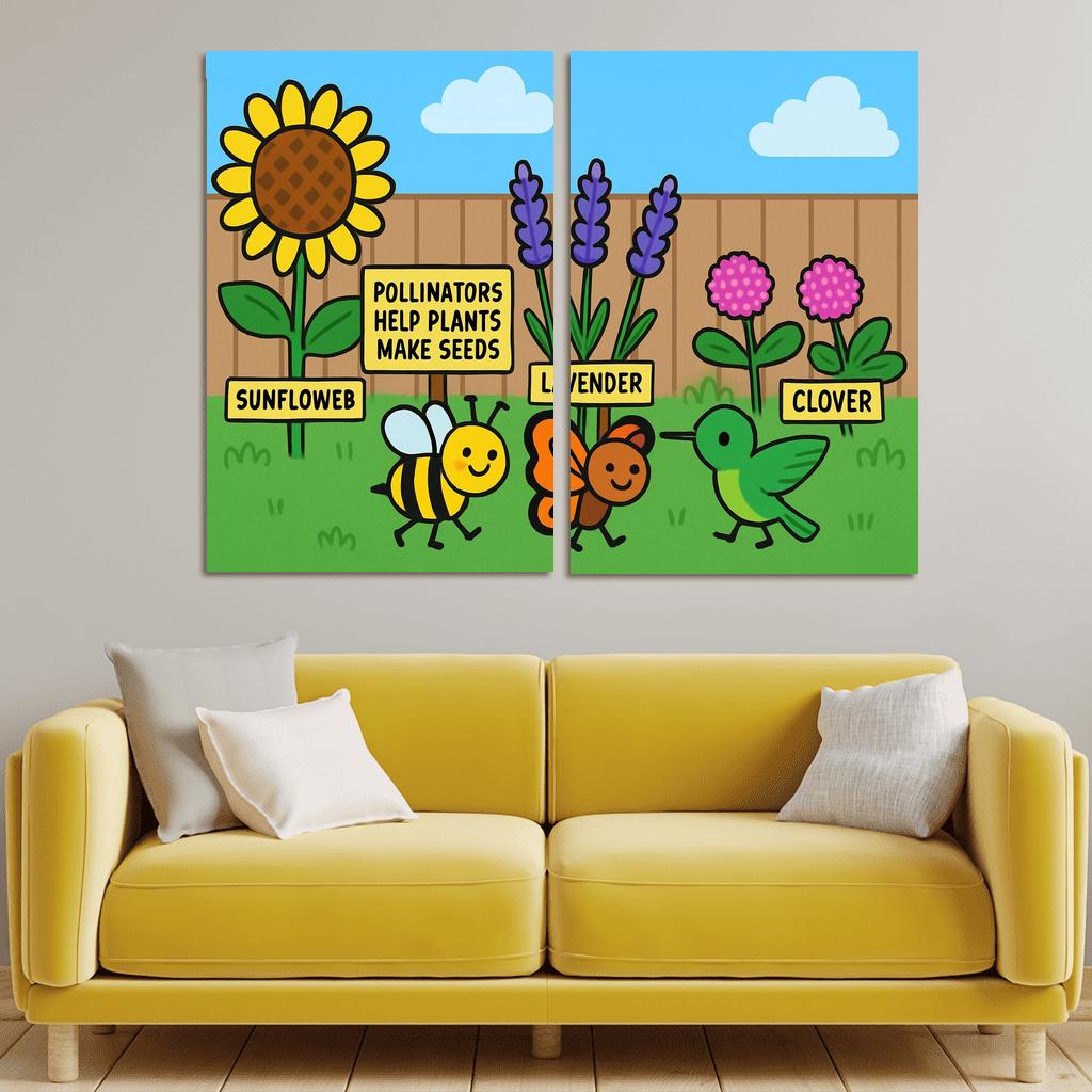 Pollinator Parade In The Pocket Garden modern paintings frame