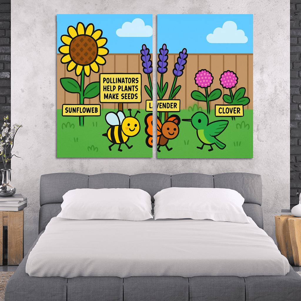 Pollinator Parade In The Pocket Garden modern paintings frame
