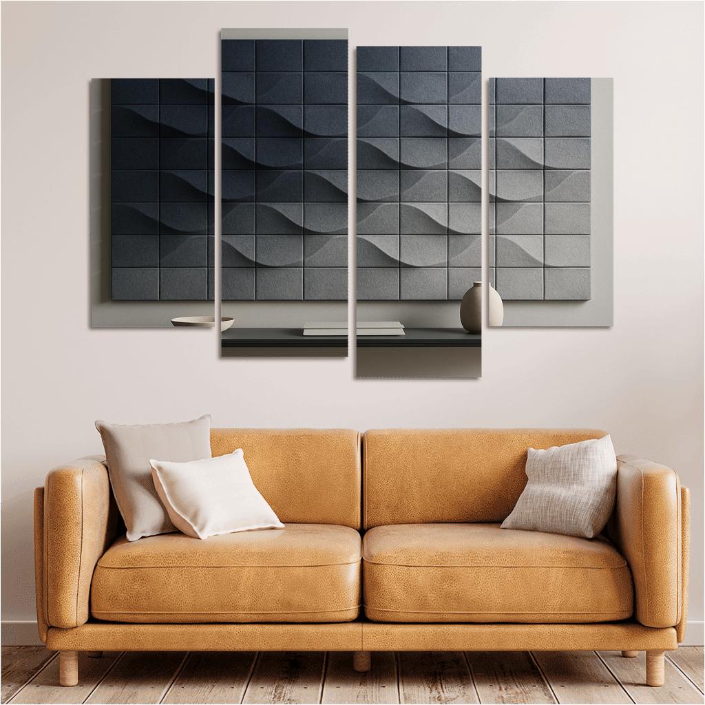 Sculptural Acoustic Felt Wall Tiles With Ombre Relief multi-panel paintings