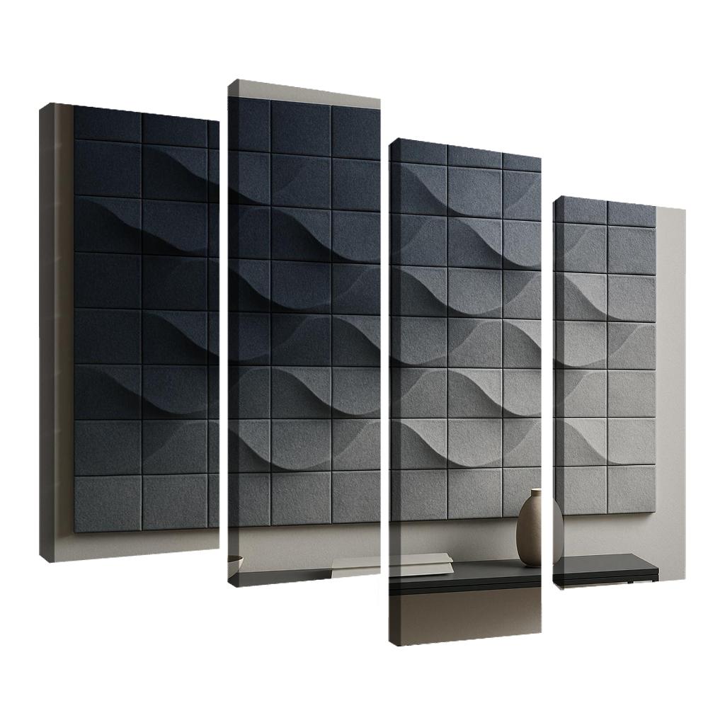 Sculptural Acoustic Felt Wall Tiles With Ombre Relief multi-panel paintings