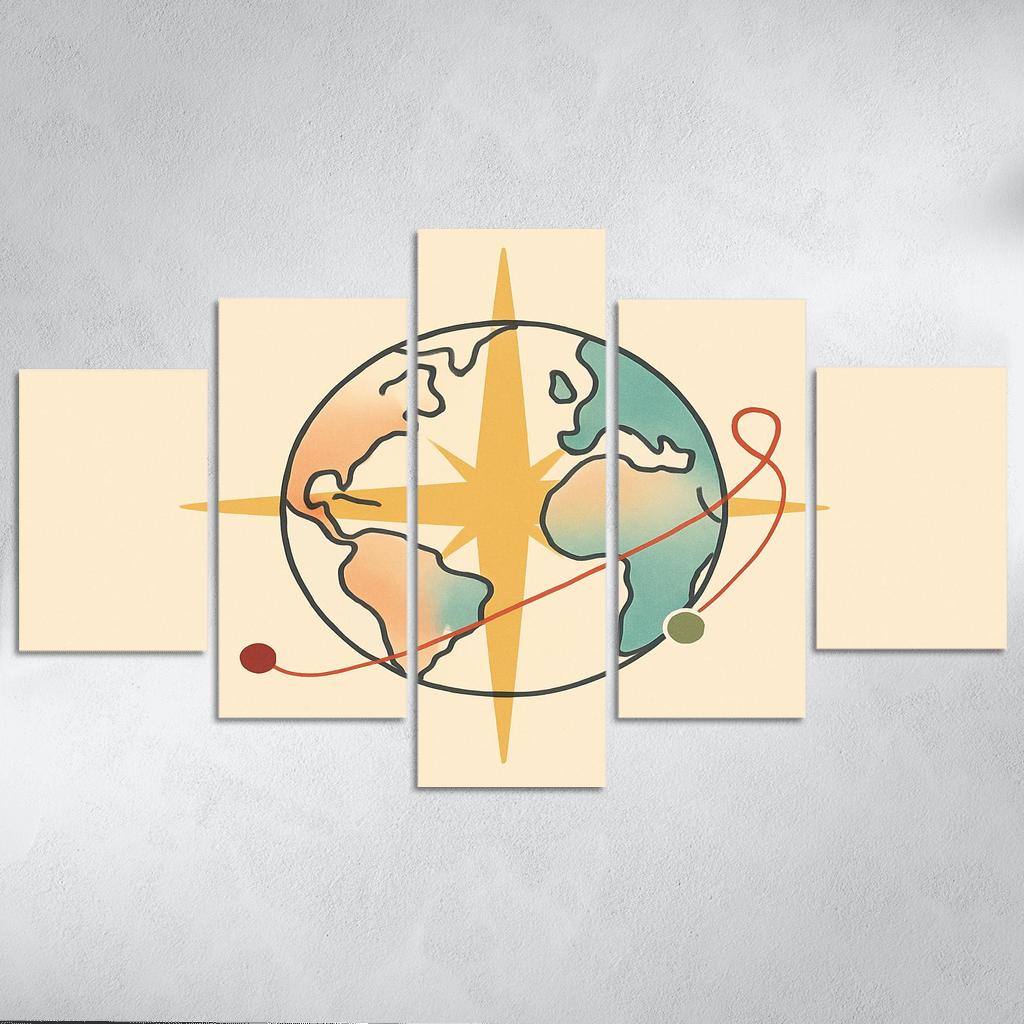 Passport Wind Rose Atlas wall art