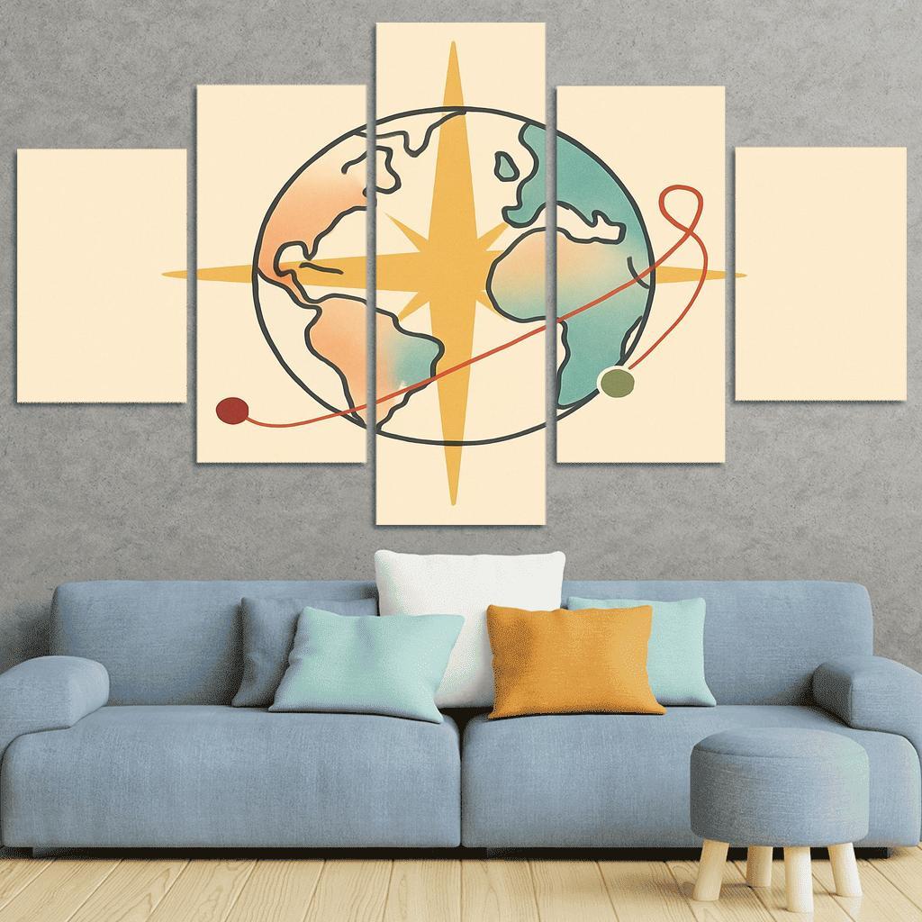 Passport Wind Rose Atlas wall art