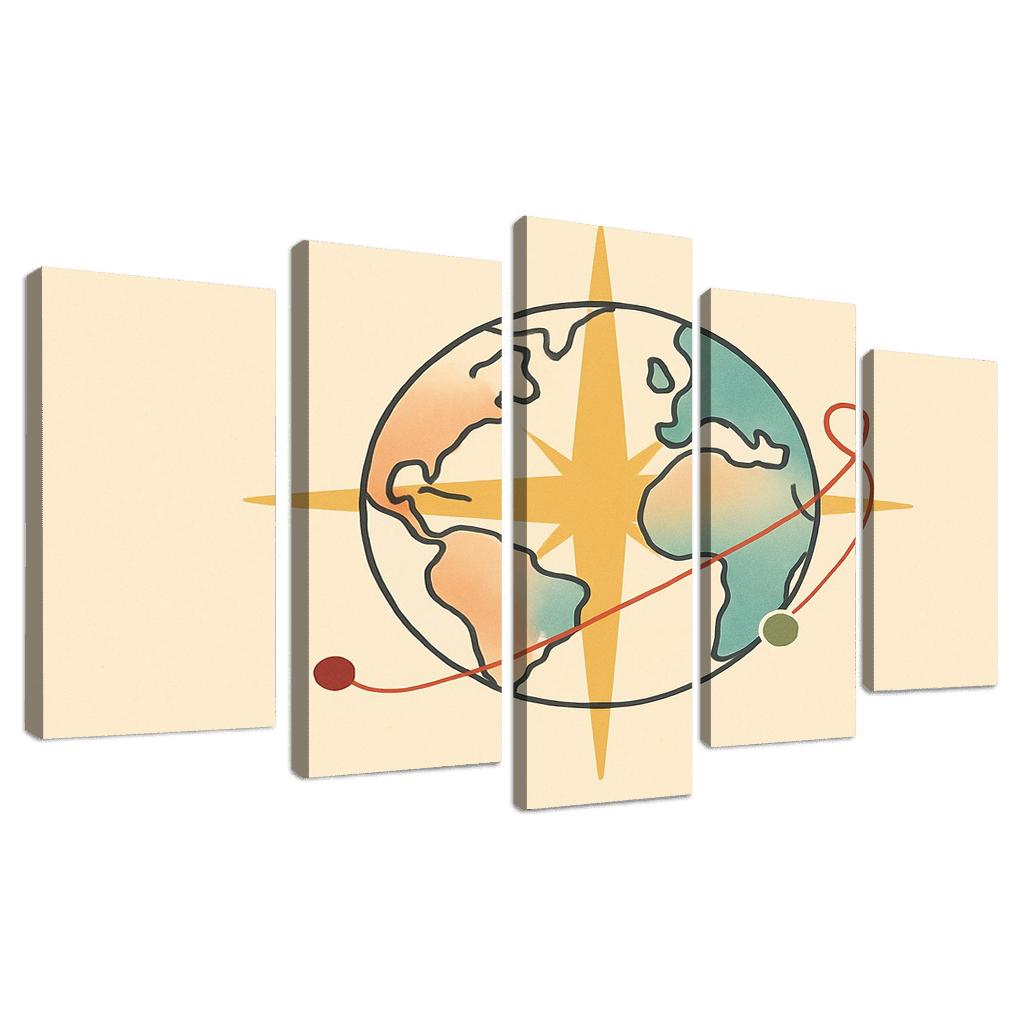 Passport Wind Rose Atlas wall art