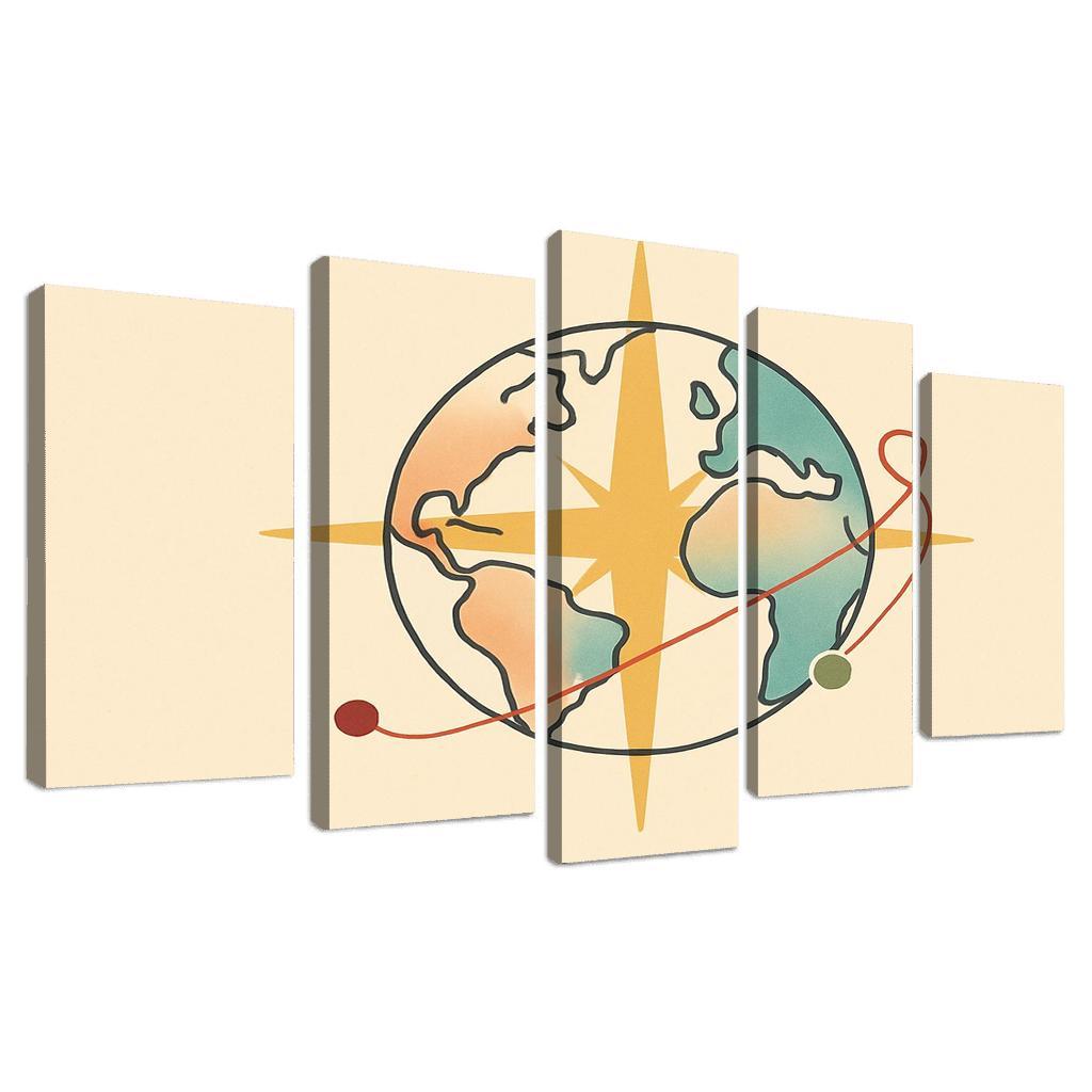 Passport Wind Rose Atlas wall art