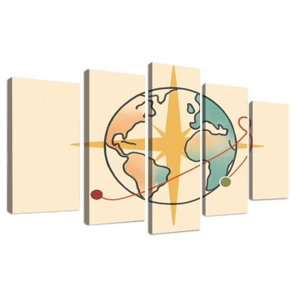 Passport Wind Rose Atlas wall art