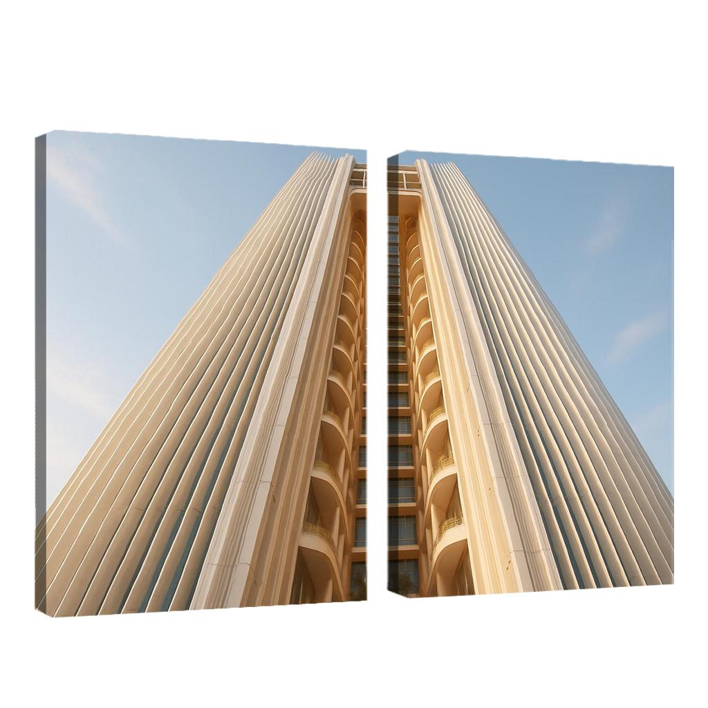 Kinetic Daylight Atrium Towers abstract paintings frame
