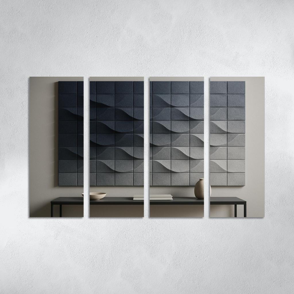 Sculptural Acoustic Felt Wall Tiles With Ombre Relief multi-panel paintings