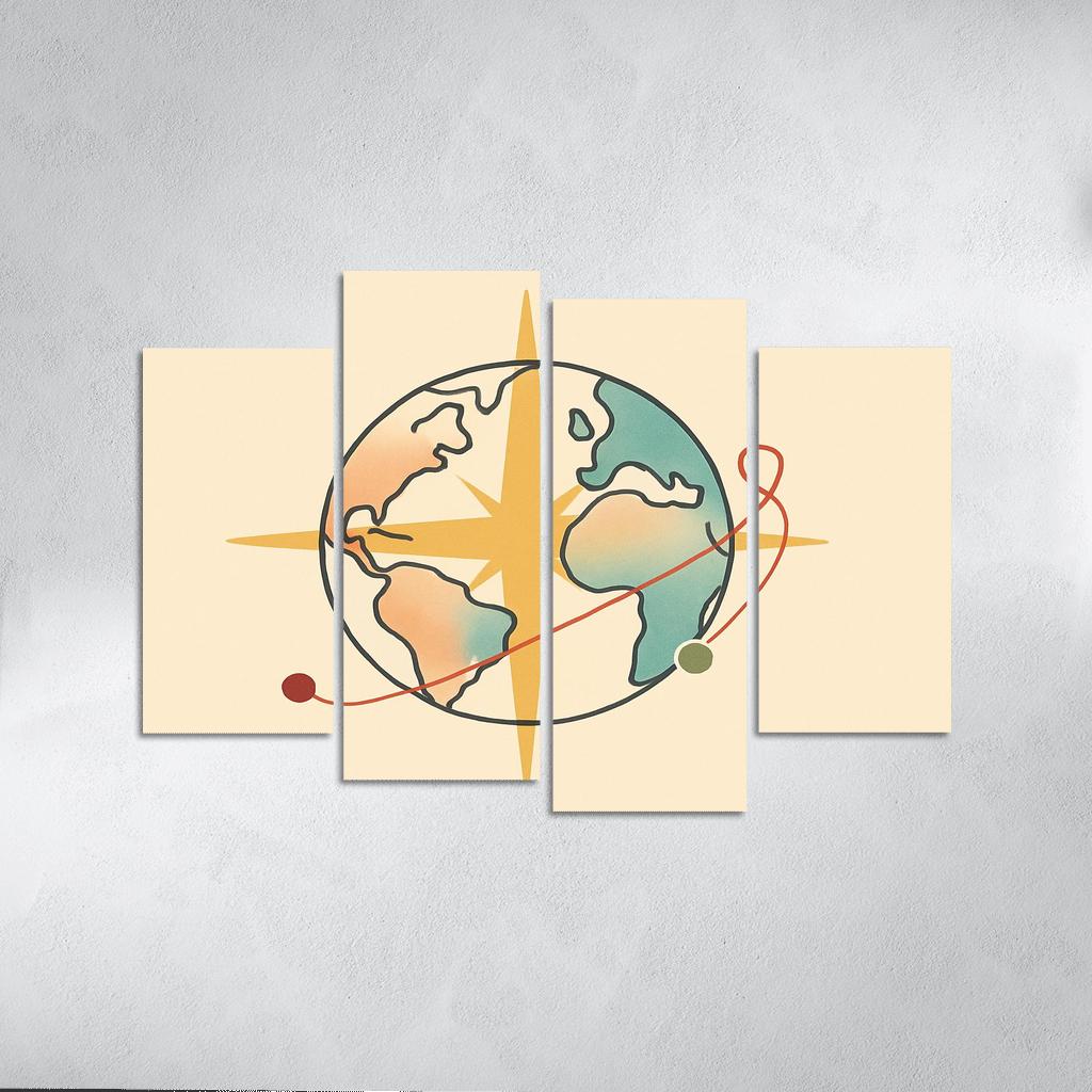 Passport Wind Rose Atlas wall art