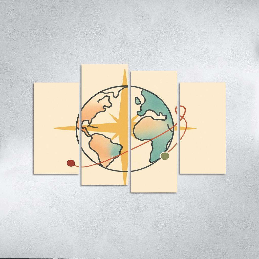 Passport Wind Rose Atlas wall art