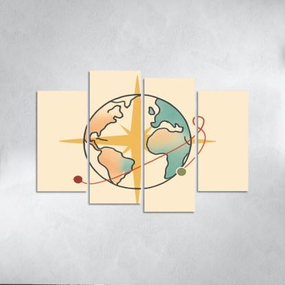 Passport Wind Rose Atlas wall art