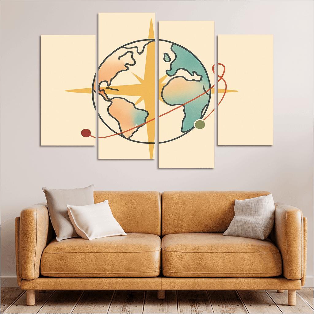 Passport Wind Rose Atlas wall art