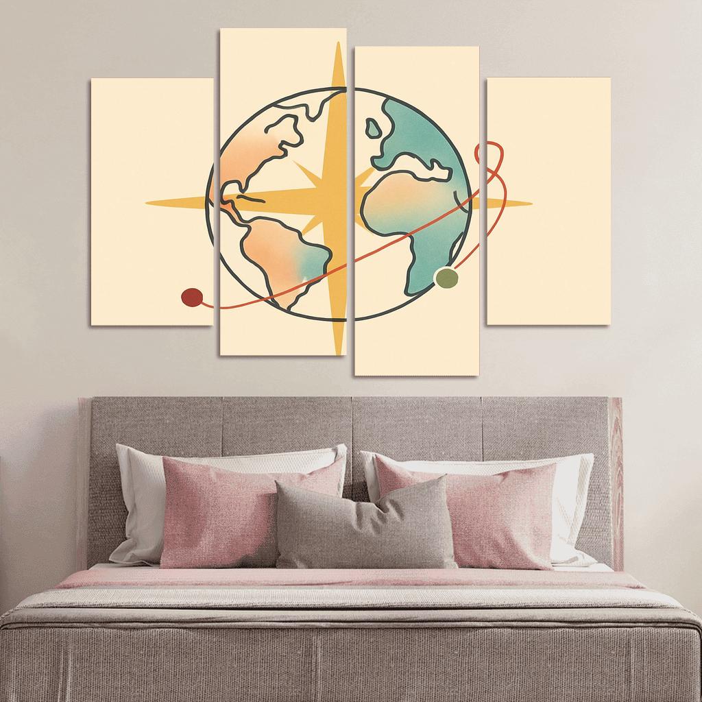 Passport Wind Rose Atlas wall art