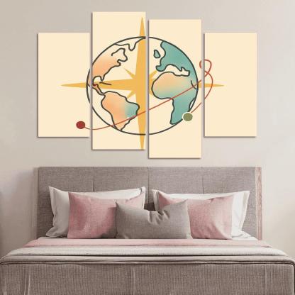 Passport Wind Rose Atlas wall art