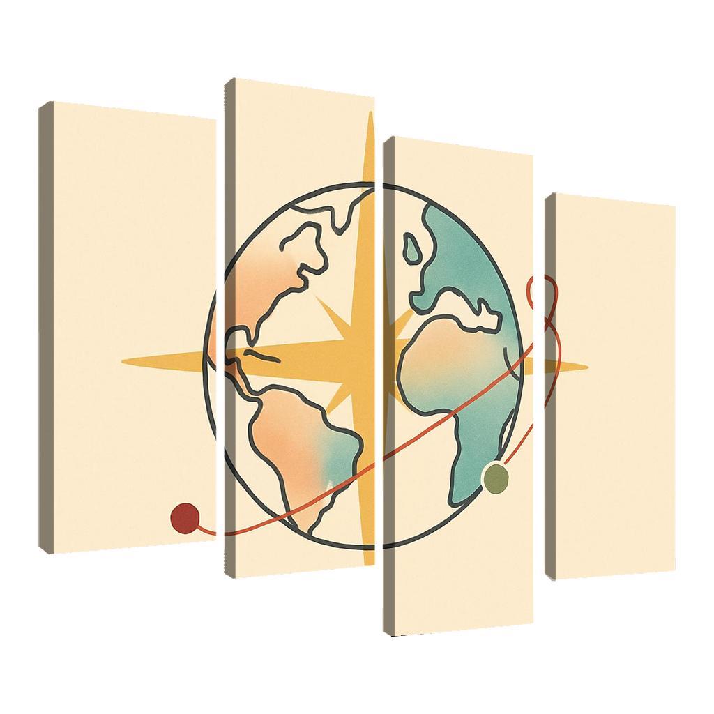 Passport Wind Rose Atlas wall art