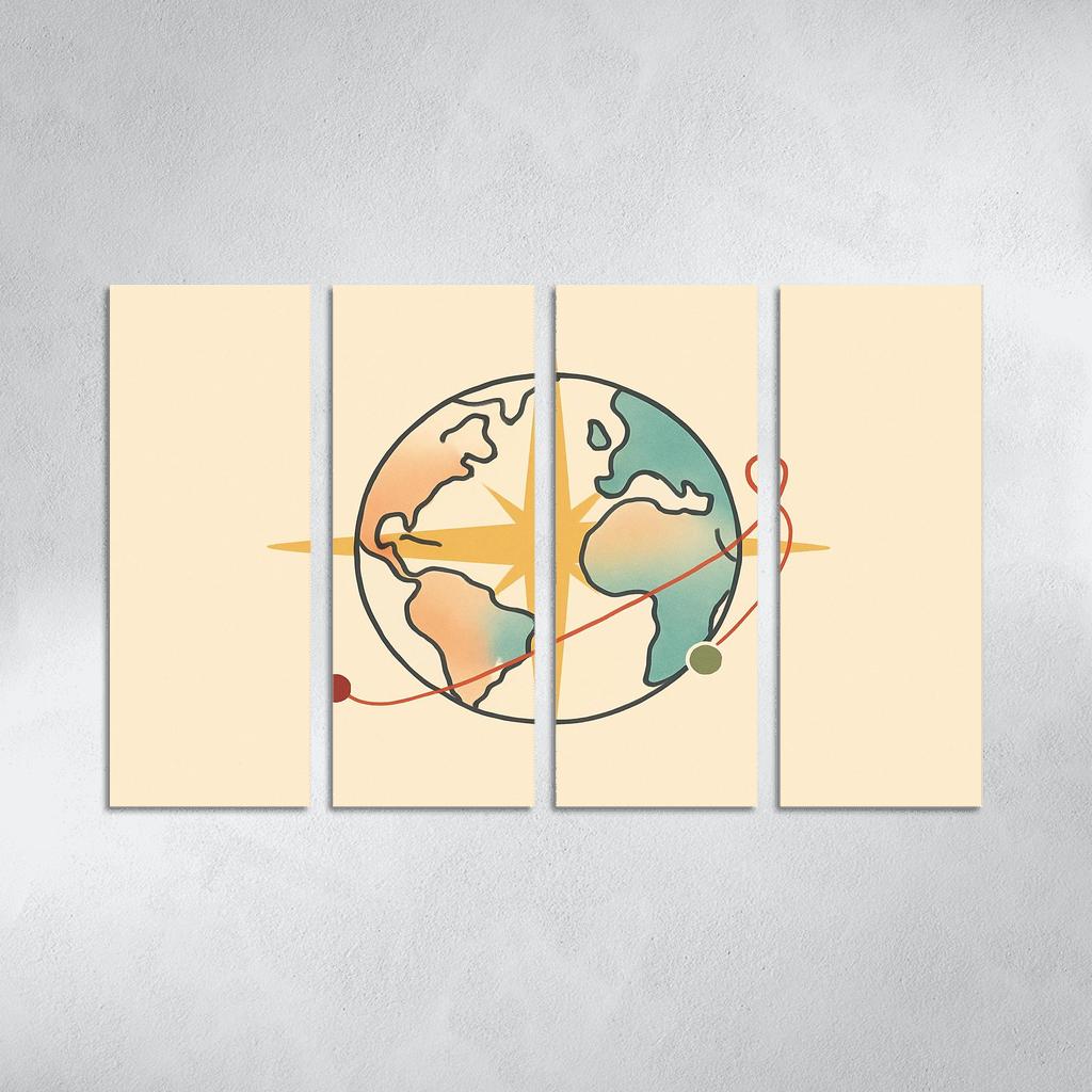 Passport Wind Rose Atlas wall art