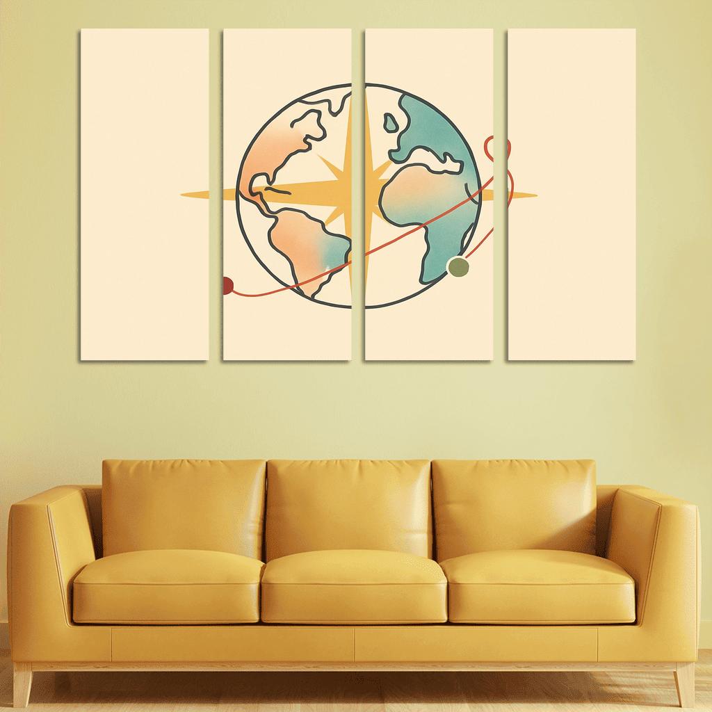 Passport Wind Rose Atlas wall art