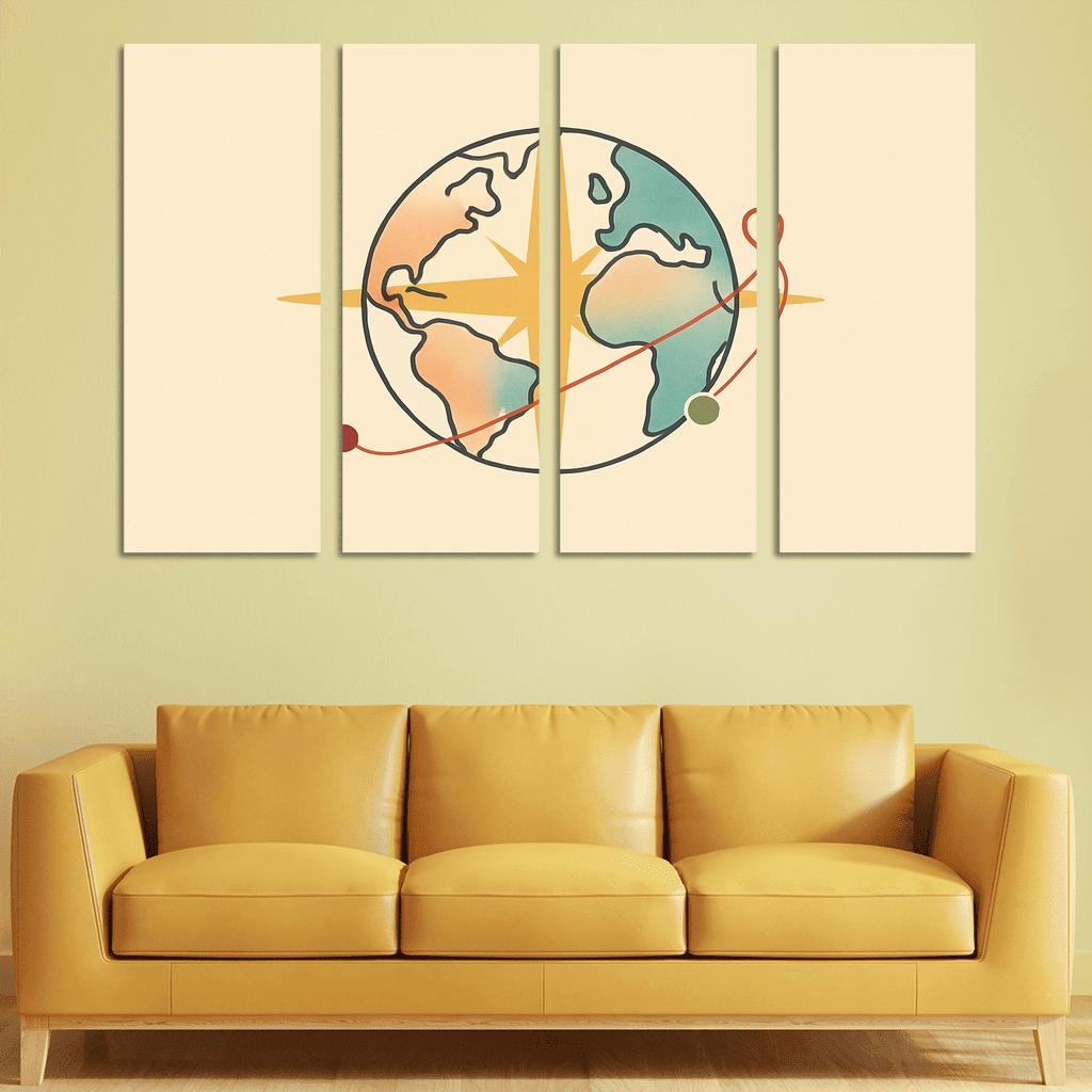Passport Wind Rose Atlas wall art