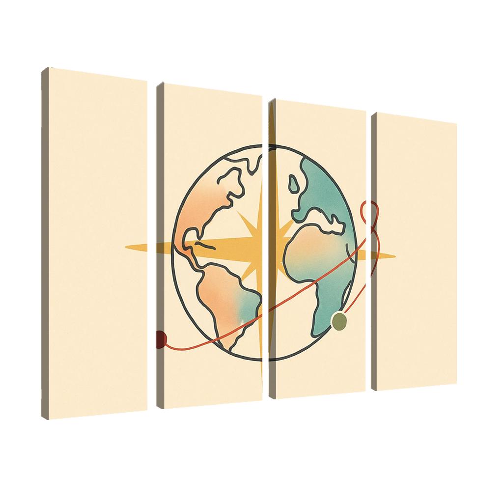 Passport Wind Rose Atlas wall art