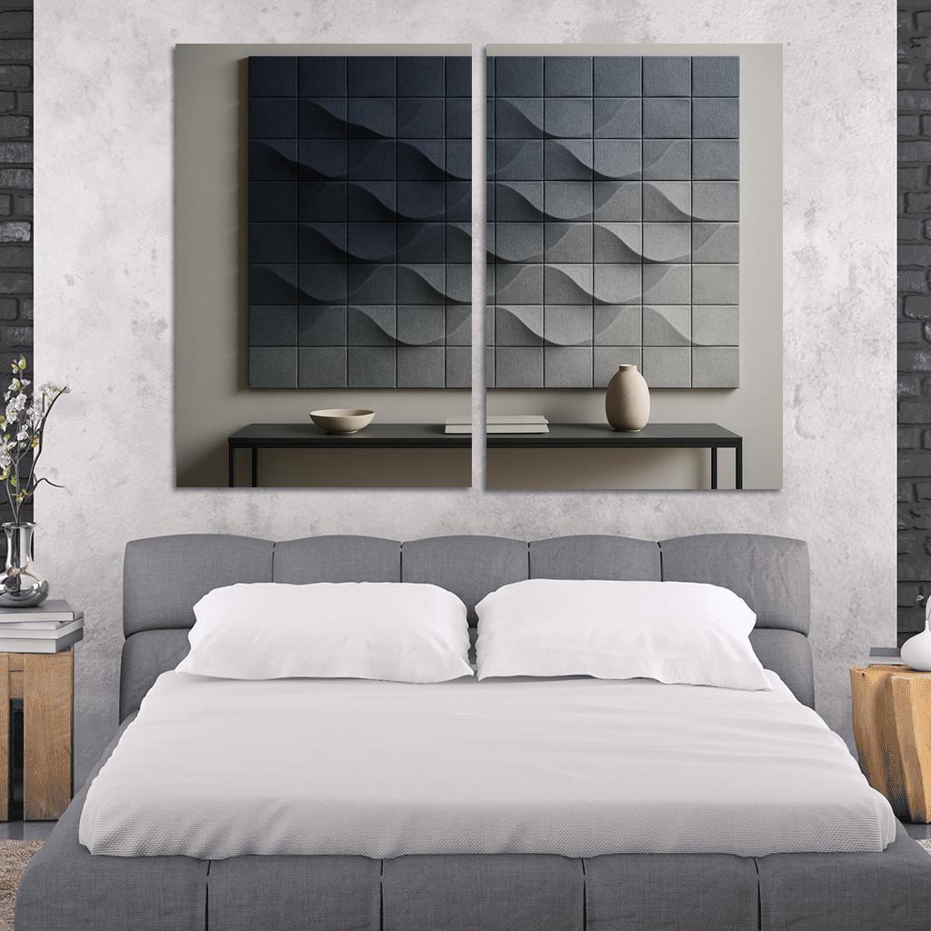 Sculptural Acoustic Felt Wall Tiles With Ombre Relief multi-panel paintings