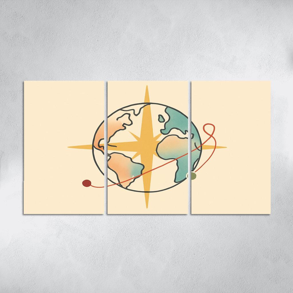 Passport Wind Rose Atlas wall art