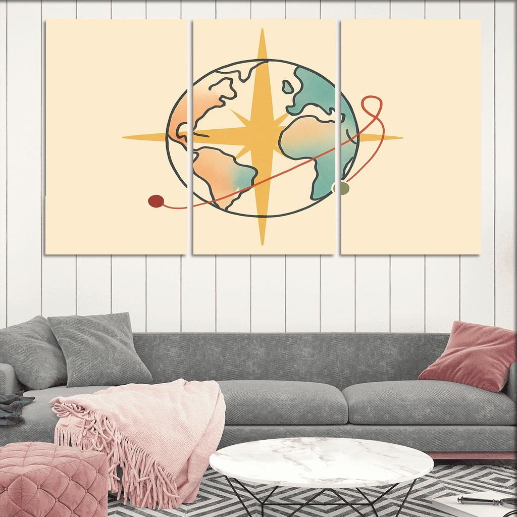 Passport Wind Rose Atlas wall art