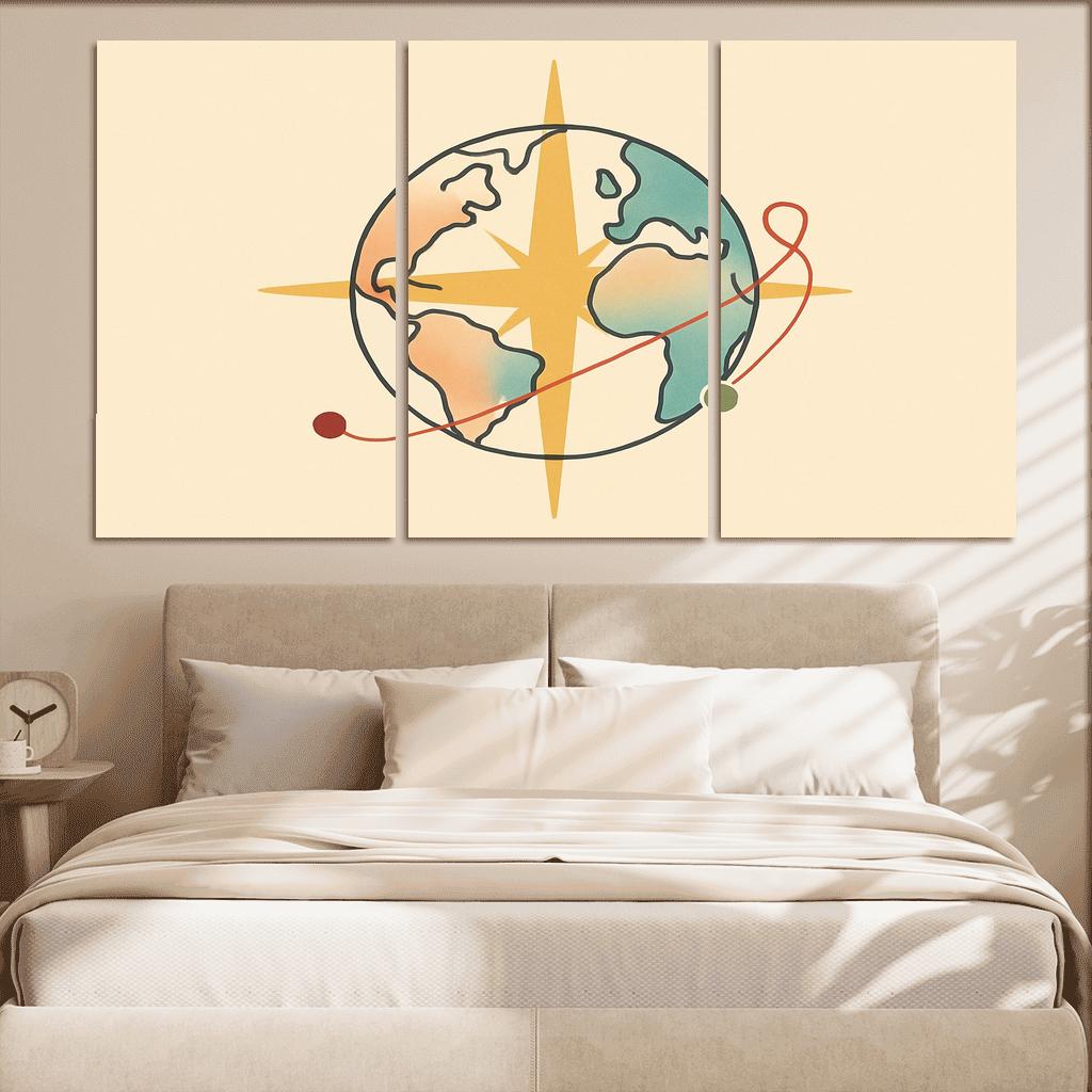 Passport Wind Rose Atlas wall art