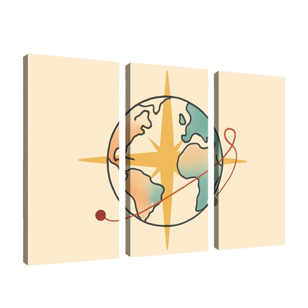 Passport Wind Rose Atlas wall art