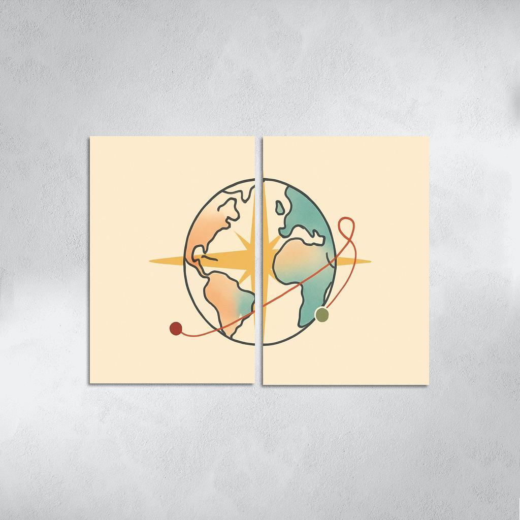 Passport Wind Rose Atlas wall art