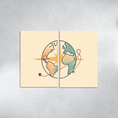 Passport Wind Rose Atlas wall art