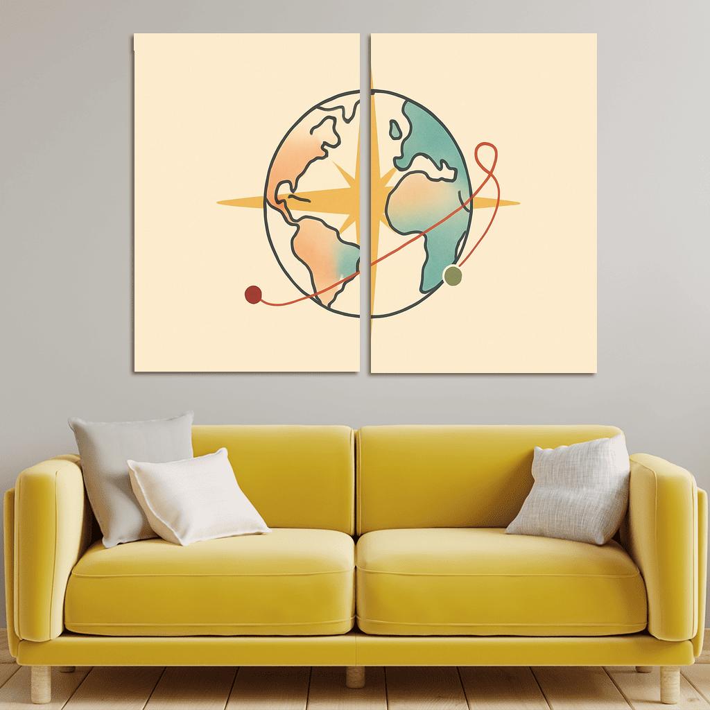 Passport Wind Rose Atlas wall art