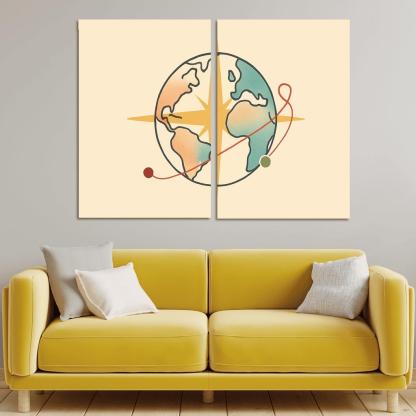 Passport Wind Rose Atlas wall art