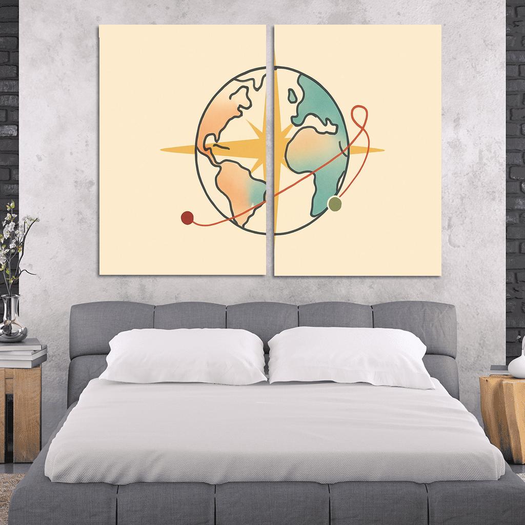 Passport Wind Rose Atlas wall art