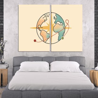 Passport Wind Rose Atlas wall art