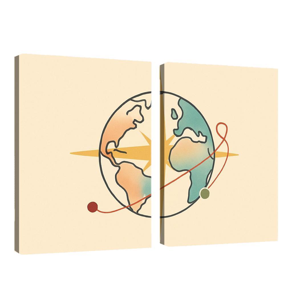 Passport Wind Rose Atlas wall art