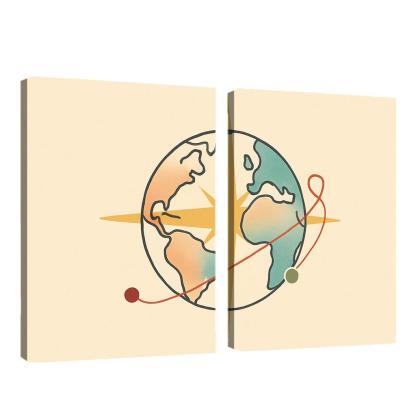 Passport Wind Rose Atlas wall art