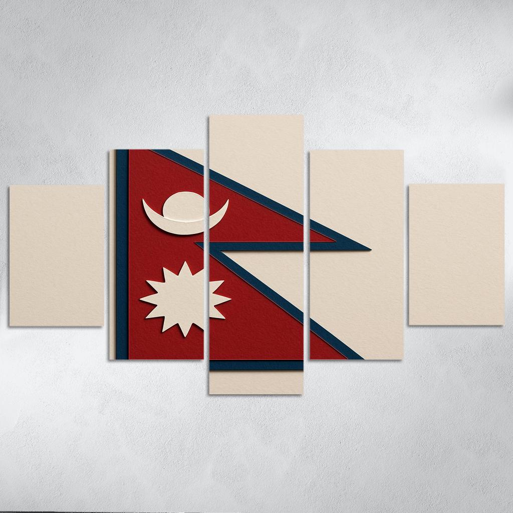 Himalayan Geometry The Flag Of Nepal In Paper Cut Art modern paintings frame