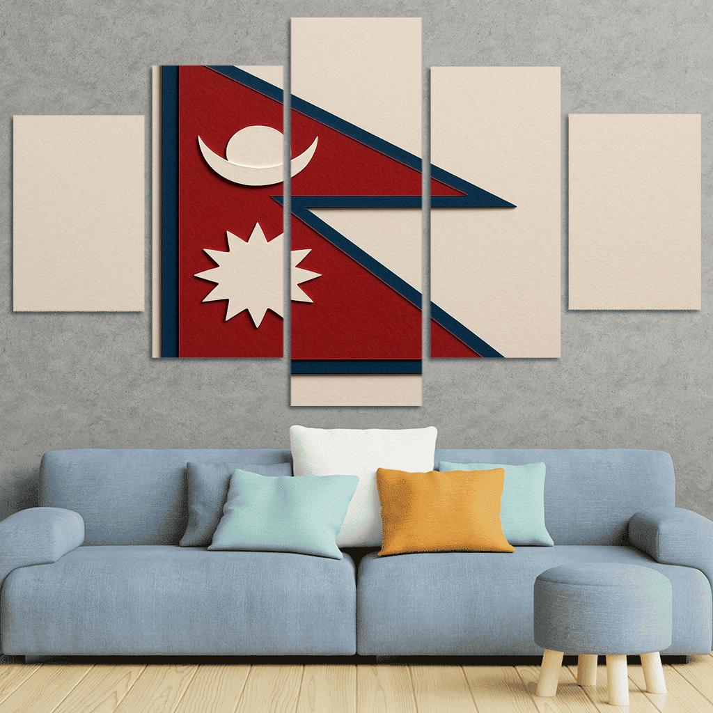 Himalayan Geometry The Flag Of Nepal In Paper Cut Art modern paintings frame