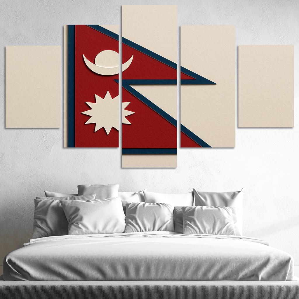 Himalayan Geometry The Flag Of Nepal In Paper Cut Art modern paintings frame