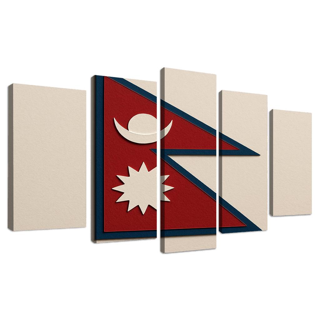 Himalayan Geometry The Flag Of Nepal In Paper Cut Art modern paintings frame