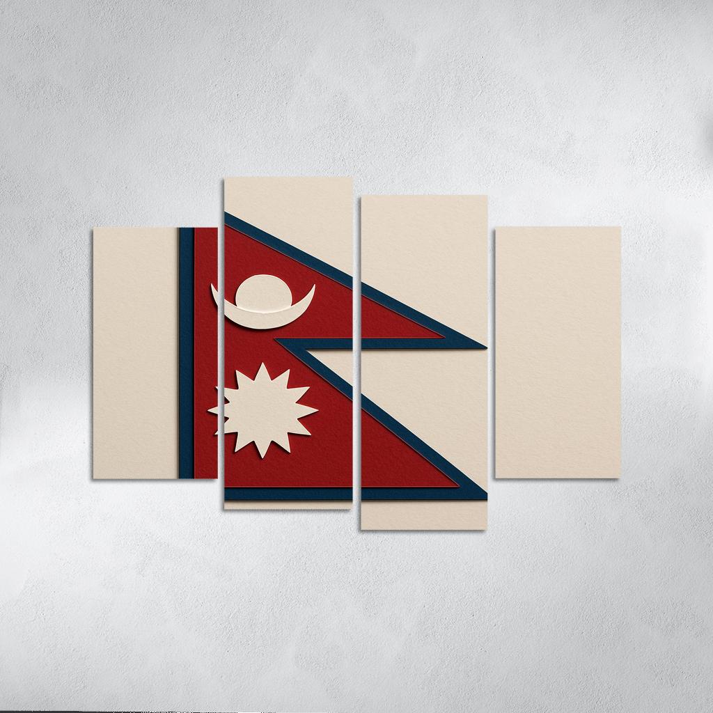 Himalayan Geometry The Flag Of Nepal In Paper Cut Art modern paintings frame