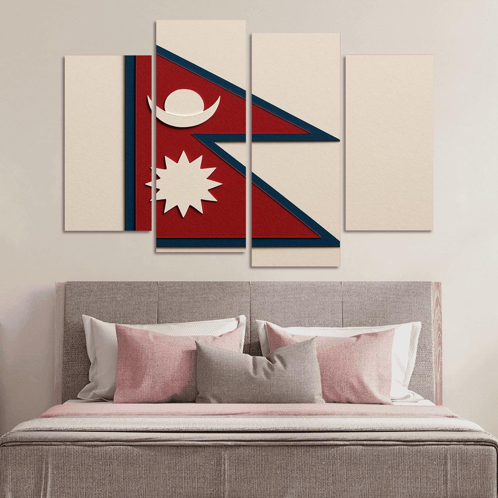 Himalayan Geometry The Flag Of Nepal In Paper Cut Art modern paintings frame
