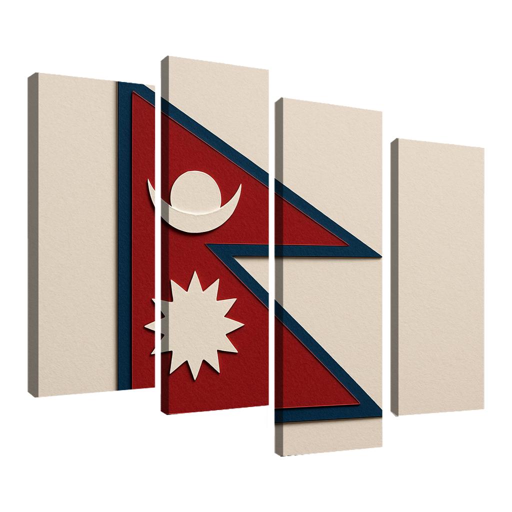 Himalayan Geometry The Flag Of Nepal In Paper Cut Art modern paintings frame